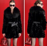 Hot Selling Faux Fur Coats Long Outwear Warm Jacket Winter Coat Women's Black Outwear Special Coat Hooded Thicken