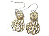 925 Silver Yellow Gold Finished Jewellery Earrings (se0023)