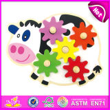 2014 New Kids Wooden Gaming Gear Toy, Popualr Cute Children Gaming Gear Toy, Lovely Baby Cow Style Wooden Gaming Gear Toy W13e035