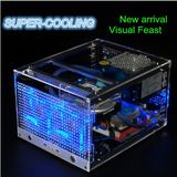 Qdiy PC-C670 Cool Fighter Super-Cooling Personalized Horizontal M-ATX / Mini-Itx PC Acrylic Transparent Desktop Computer Case