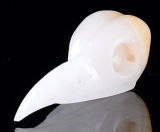 Natural Agate Carved Bird/Raven Skull Pendant Carving #9j88, Crystal Healing
