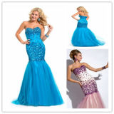 Sweetheart Applique Beaded Mermaid Prom Dresses (XYN-243)