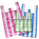 Heavy Duty Color Striped Block T-Shirt PE Plastic Bags