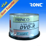 4.7GB 120mins 16X Princo DVDR/DVD-R, Printable Blank DVD-R