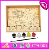 2014 New Kids Wooden Paint Toy, Popualr Wooden Children Paint Toy Puzzle, Hot Selling Educational Wooden DIY Paint Toy W03A056