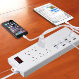 Us Outlets with USB / FCC Electric Power Strip Socket / USB Platooninsert for Cell Phone and Tablets Power Charging Plug Socket (YA30WS-6AU8U)