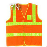 Orange Reflective Safety Vest with Pocket