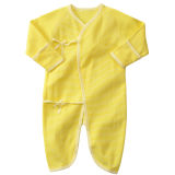 OEM Manufacturer Bamboo Cotton Yellow Stripe Baby Romper