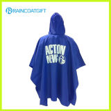 Custom Printed Blue PVC Rain Poncho