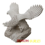 Natural Granite Stone Eagle Carving (XMJ-EG02)