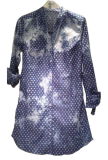 Denim Shirt with All Over Printed for Ladies