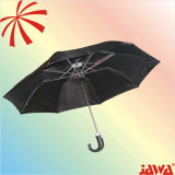 21inch Two Fold Auto Open Umbrella with J Handle