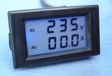 Panel Meter - Digital LCD Dual 230V 50A 5act Blue