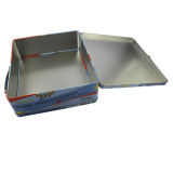 Square Metal Cosmetic Mask Box with Higed Lid