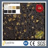 Diamond Big Grain Gold and Black Artificial Quartz Stone