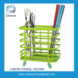 Flat Wire Steel Green Color Cutlery Holder (C2003N)
