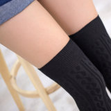 Women's Cotton Over The Knee High Cable Stockings (TA209)
