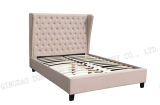 Queen Size Tufted Upholstered Bed Frame, Made of Linen Fabric