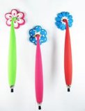 High Quality Plastic Colorful Animal Shaped Flectional Magnet Siliocne Ball Pen (PVC001)