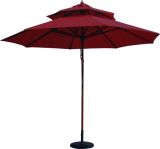 Windproof Maroon Outdoor Luxury Umbrella, Garden Umbrella