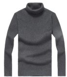 High Grade Thicker Choker Grey Men's Knitted Sweater Garment