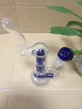 Glass Pipe Oil Rig Bubbler Glass Pipe Glass Smoking Pipe with 2 Percs Inline Diffuser 12 Inches High (GB-029)