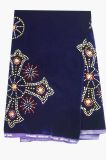 2013 Fashion Velvet Lace Fabric with Crystal Cl4024-Purple