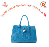 Asia Trendy Large Size Crocodile Leather Tote Handbag with Lock