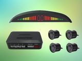 Big Crescent 3-Color Bar LED Revers Sensor Kit 4 Car Parking Sensor Distance Control Buzzer Warning