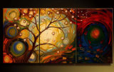 Group Hand-Painted Canvas Abstract Oil Painting