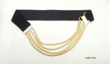 Elastic Lady's Fashion Belt with Gold Chain (KY5336-1)