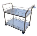 Trolley Cart, Barrow with Stainless Steel Stamping Bending Welding Double-Deck Universal Wheel