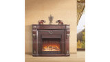 Outdoor White Marble Stone Fireplace with Flowers Carving Tk