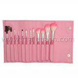 Synthetic Hair Cosmetic Brush with Aluminum Ferrule