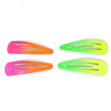 Hair Accessories Fashion Iron Metal Hair Clip Hairpins, 4PCS as 1 Set, Pink / Green Coating Color, Har-10159