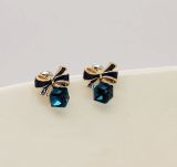 Lovely Small Blue Bowknot Korean Earrings Accessories Fq-654158