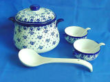 Porcelain Soup Pot & Bowls