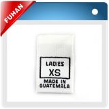 Low Price Woven Label with Size Sign