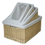 Lined Willow Wicker Storage Basket(SB029)