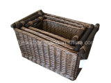 Eco-Friendly 3 Sets Hand-Make Rectangle Willow Basket