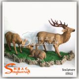 Park Decorative Fiberglass Artificial Sculpture Deer Statues