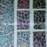 Leopard Grain Glitter PU Leather for Shoes Hw-532