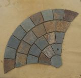 Fan Pattern Slate Meshed Stone Exterior Paving Stone (dxsp16)