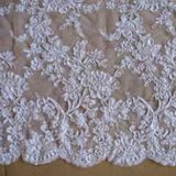 Dzl1018 White/Beige Corded French Lace Wedding Dress Fabric Bridal Gown Embroidery