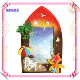 Polyresin Boat Photo Frame, Resin Beach Souvenir Picture Frame