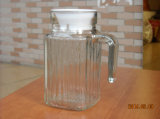 Big Sale Factory Made Carved Clear Glass 500ml Jug with Handle