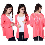 Ladies Summer Fashion Lace Cardigan Translucent Long Sleeve with Lace on Back to Prevent Sunburn New
