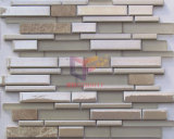 Stone and Matt Glass, Cream Color Ceramic Strip Mosaic (CFS647)