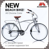 New Chrome 7 Speed Hi-Ten Low Rider Beach Cruiser Bicycle (ARS-2680S)