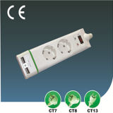 European Outlet Extension Socket with USB Two Ways